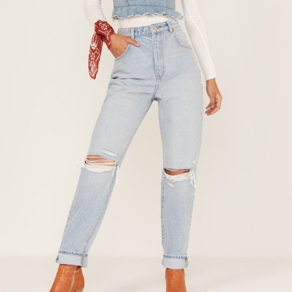 NWT Rolla's Women's High Rise Distressed Elle Vanessa Worn Straight Jeans - Picture 8 of 9